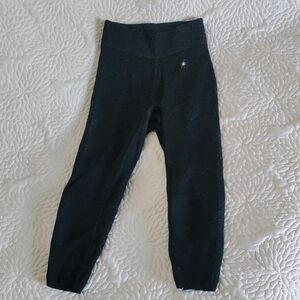 Women's Smart wool Black Capri Leggings XS